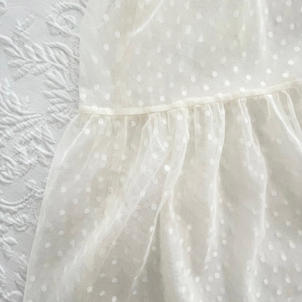 NWOT Lulus Cruise to Catalina Ivory Swiss Dot Sheer Maxi Swim Cover-Up Small - Picture 10 of 14